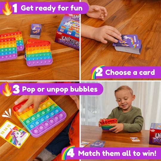 The Fidget Game Unicorns vs Dragons Educational Game Set
